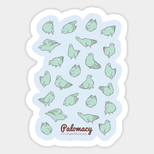 Poofy Pigeons (mint) Sticker